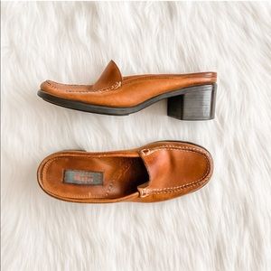 Vintage [bass weejun] leather mule loafers